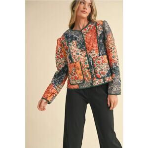 Women's &merci Quilted Patchwork Jacket size M